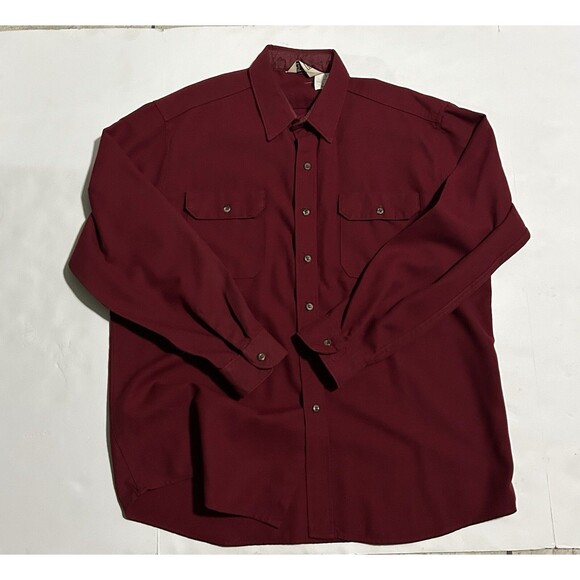 Vintage shirt Walls long sleeve mens chest 42-44 Large Regular burgundy - Picture 1 of 11